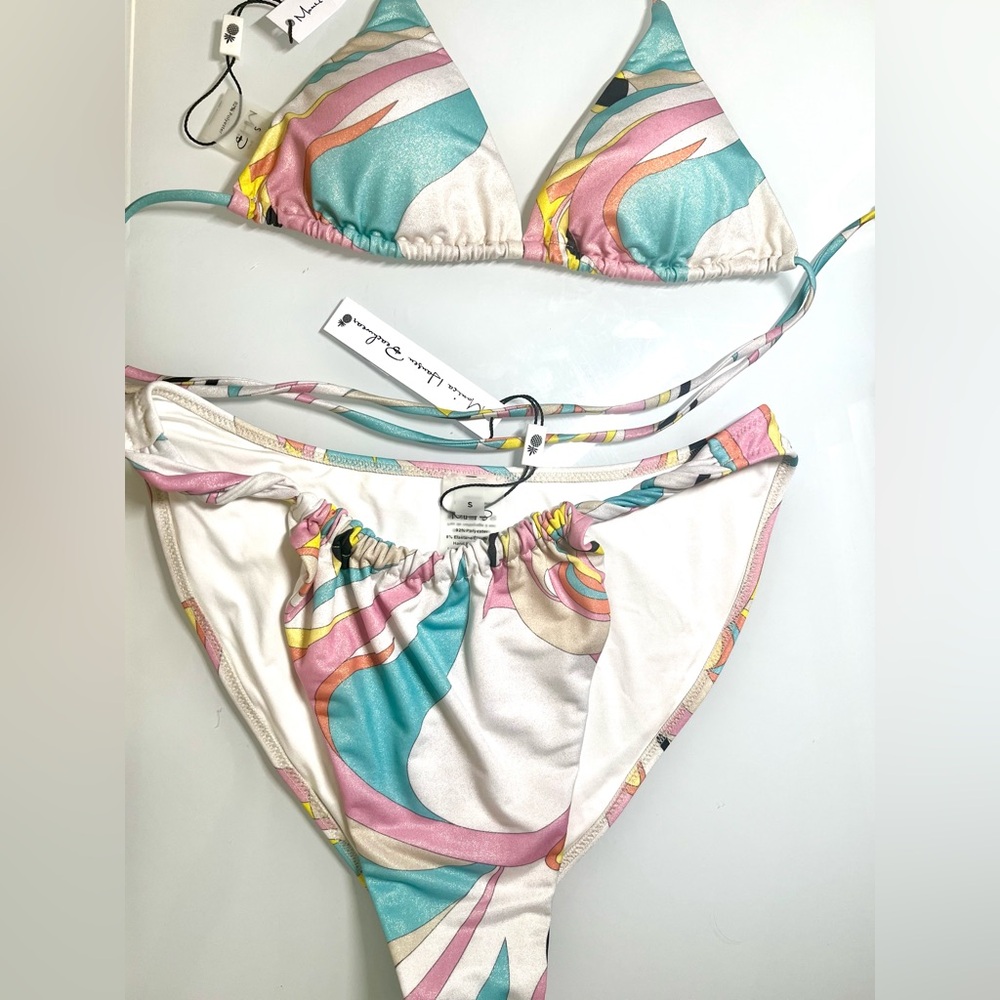 $280NWT🇮🇹 S/M Bikini set SWIMSUIT MONICA HANSEN REVOLVE made in Italy